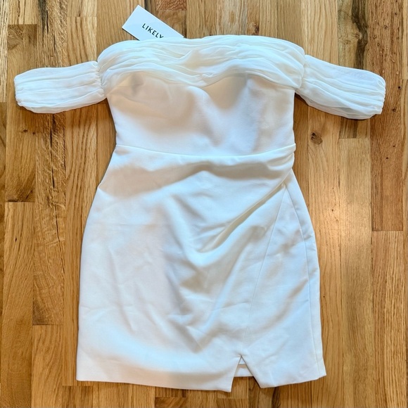 NWT New Likely Paz Mini Dress in White Sz 4 - Picture 3 of 7